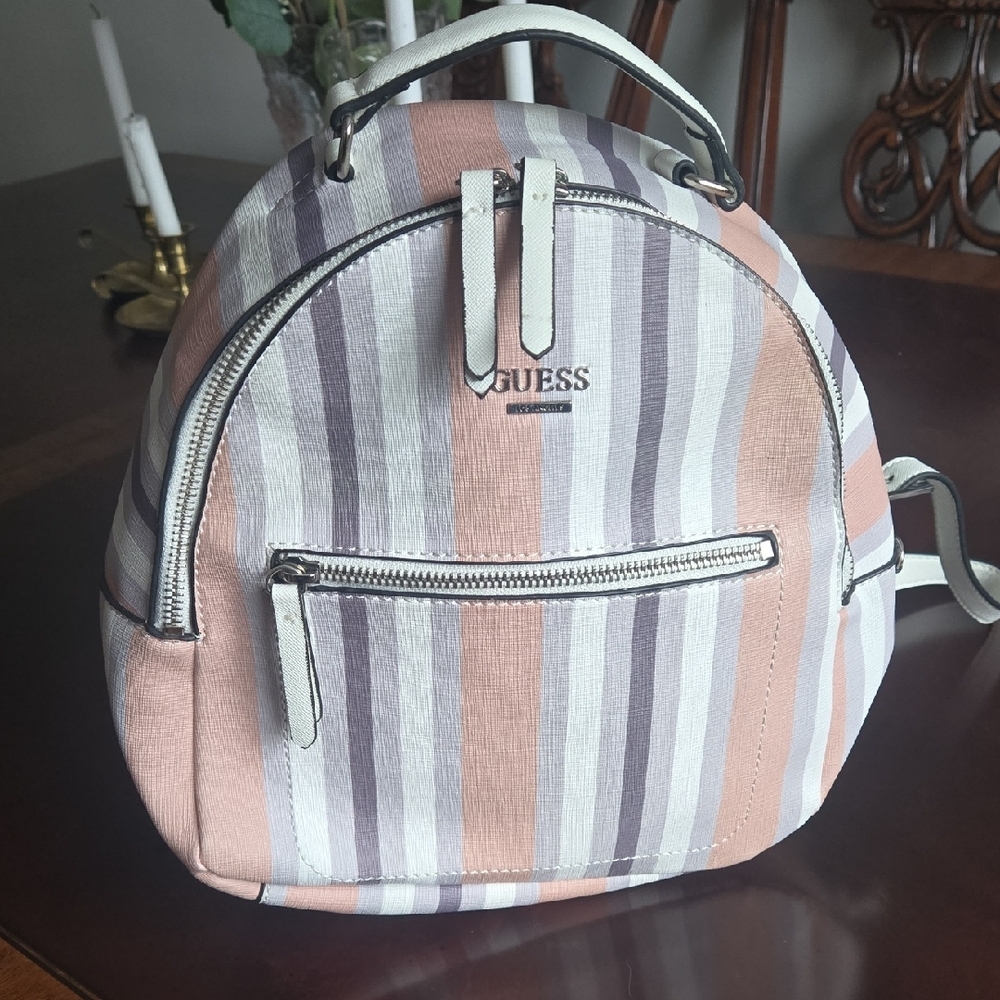 NWOT Guess Cruise Striped Logo Backpack